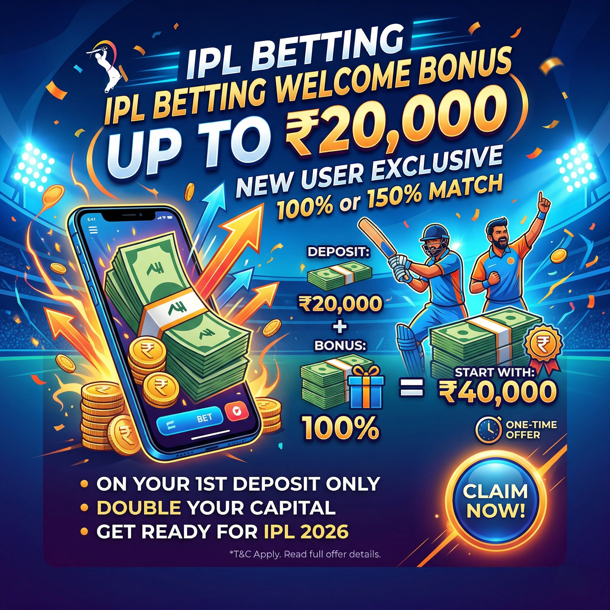 Sign up offers for IPL betting for new users.